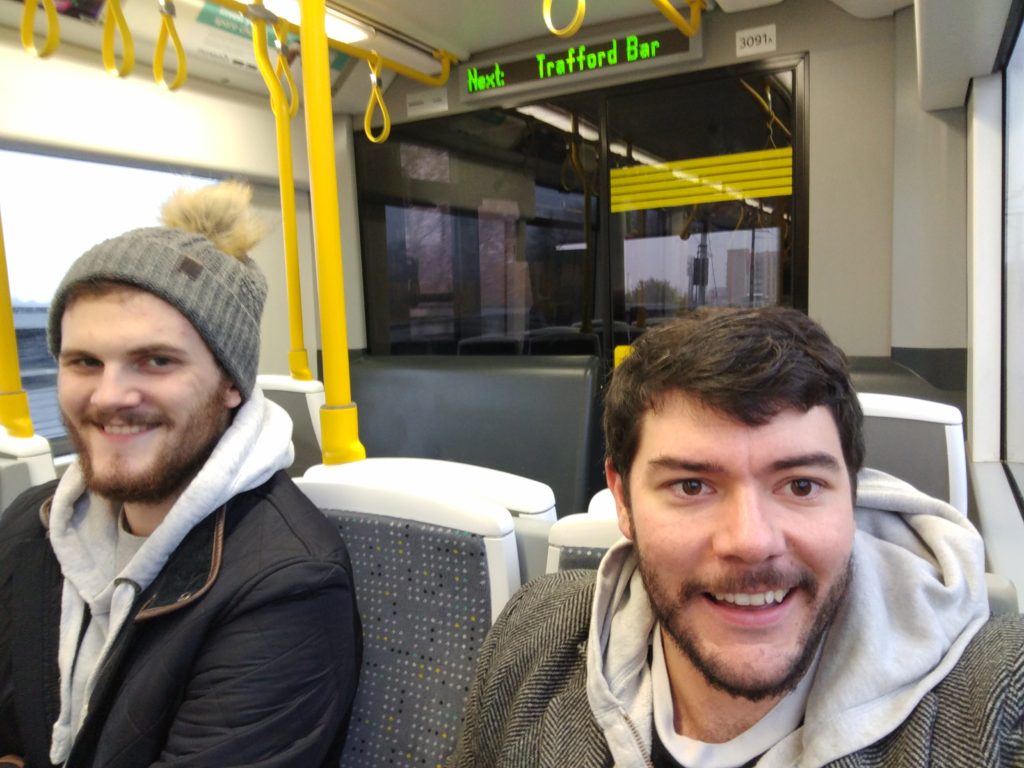 Jack and Sam on a different tram.